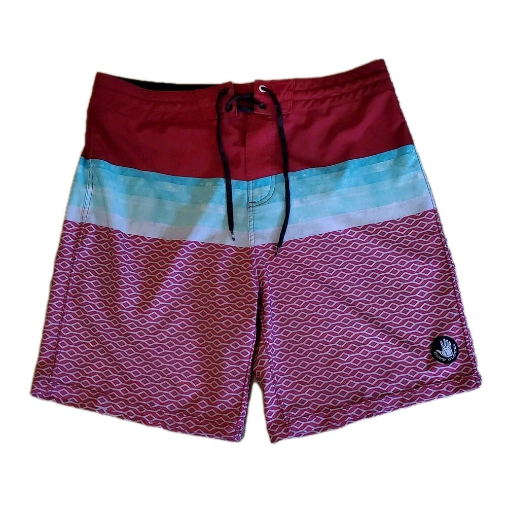 Body Glove Men's Vapor Red Blue Swim Trunks Board Shorts
